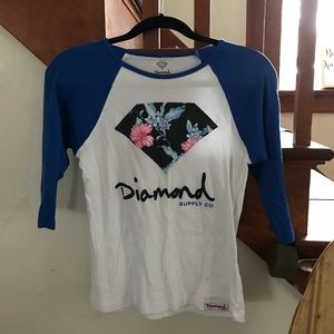 3/4 length Diamond Supply Co. baseball style tee